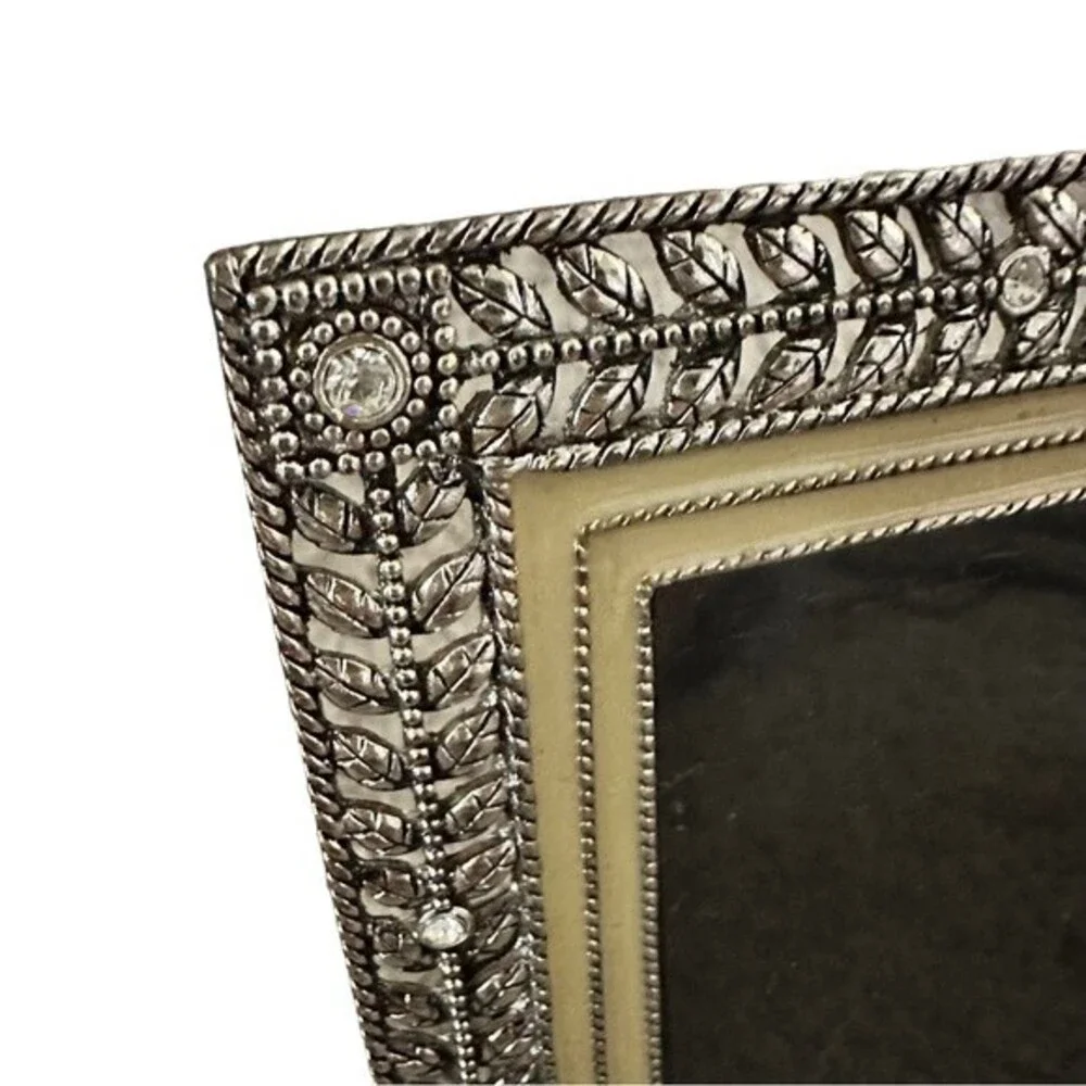 Metal Enamel Leaf Crystal‎ Frames Set of 2